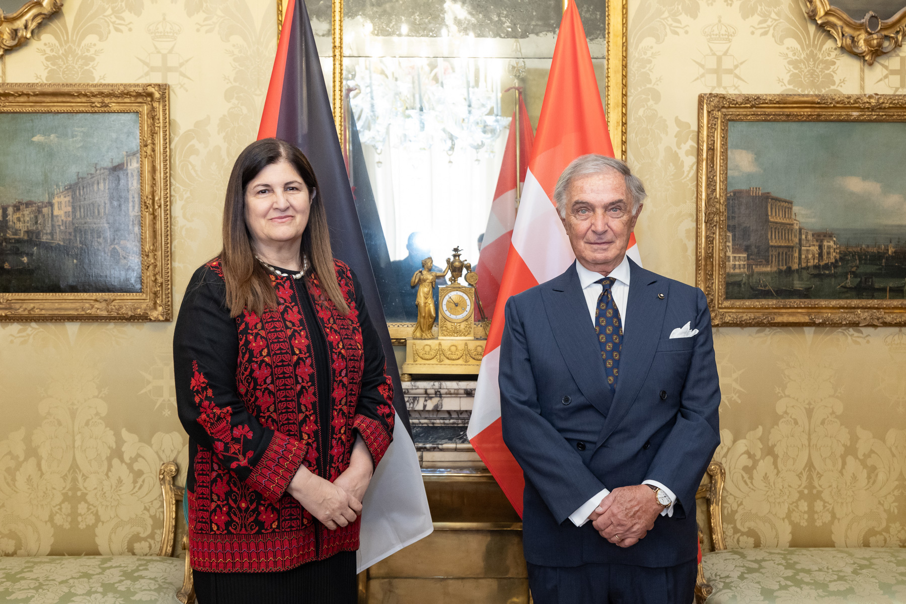Palestine, Order of Malta Grand Chancellor receives Minister for Foreign Affairs