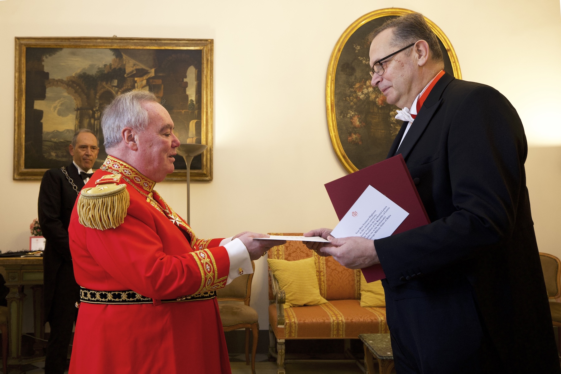 Grand Master received credentials of the Ambassador of Latvia