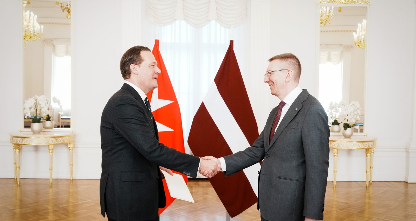 The Ambassador of the Sovereign Order of Malta to the Republic of Latvia presents his letters of credence