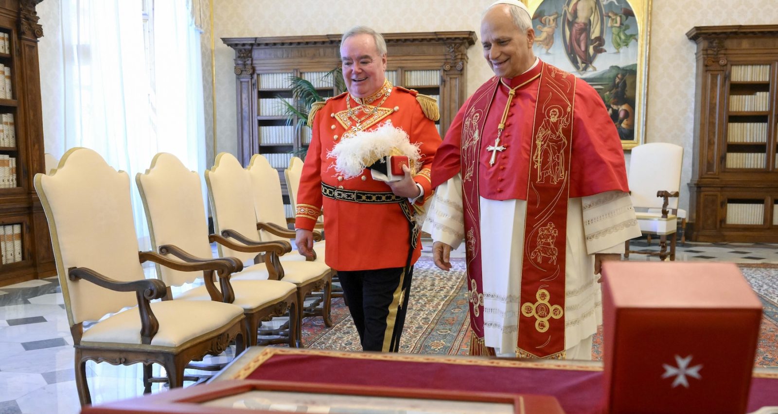 Pope Leo XIV with the Order of Malta's Grand Master