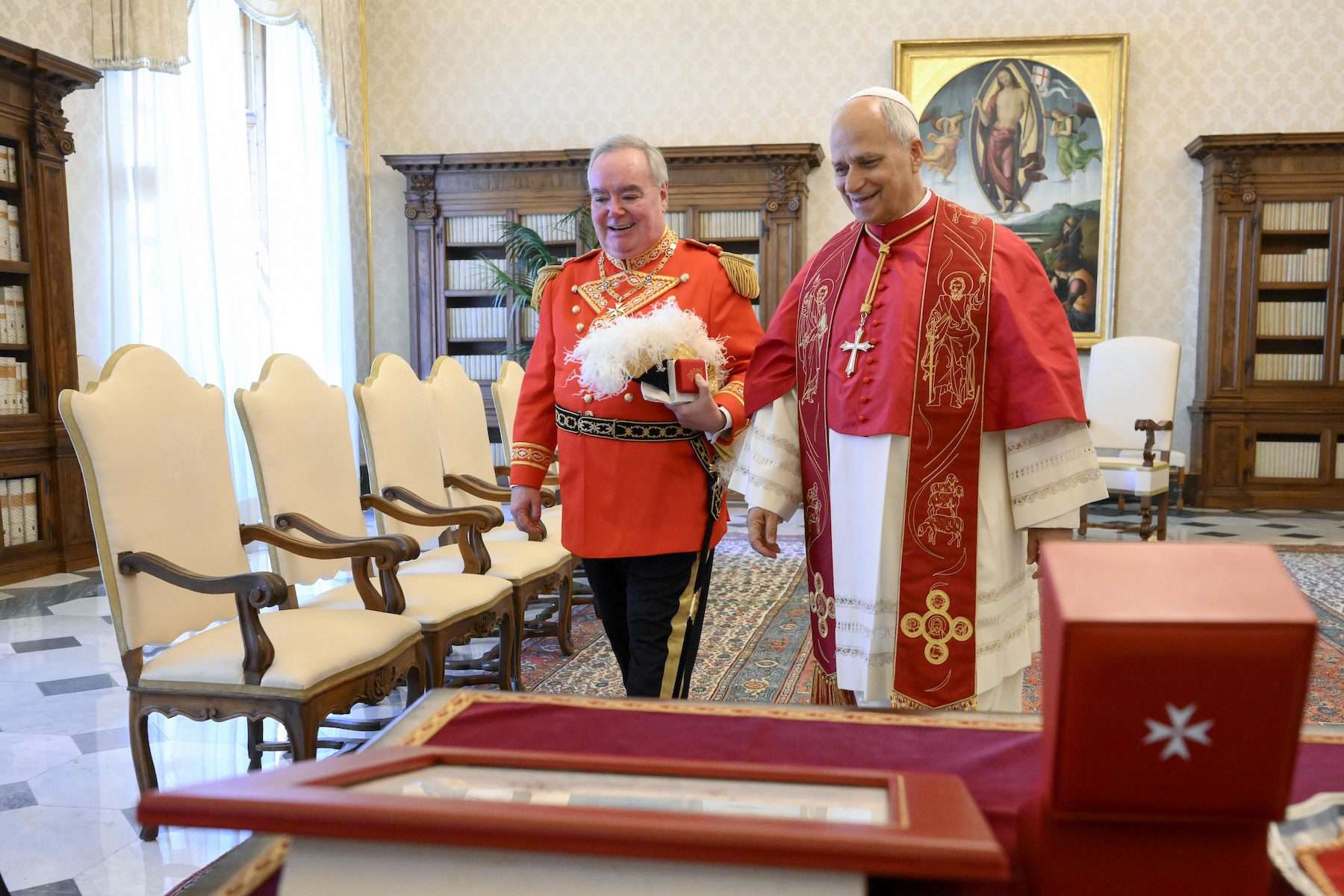 Pope Leo XIV with the Order of Malta's Grand Master