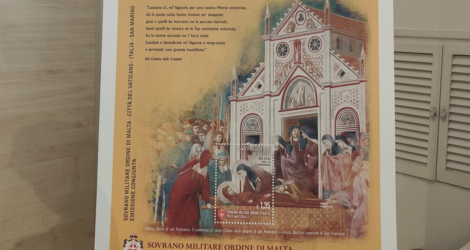 A Stamp Dedicated to Saint Francis of Assisi on the 800th Anniversary of His Death